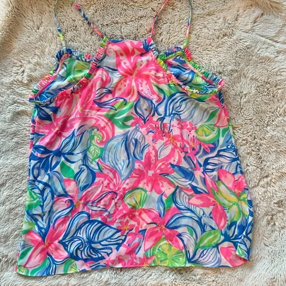 Lilly Pulitzer Multi colored Womens Medium Racerback Tank Spaghetti Straps - Picture 4 of 5